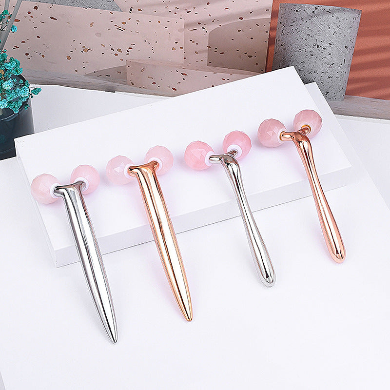 Dewspell Cooling Rose Quartz Facial Roller — facial massage use