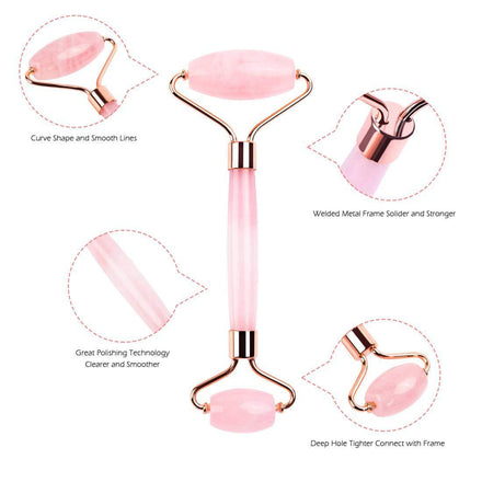 Dewspell Rose Quartz Gua Sha & Facial Roller Set