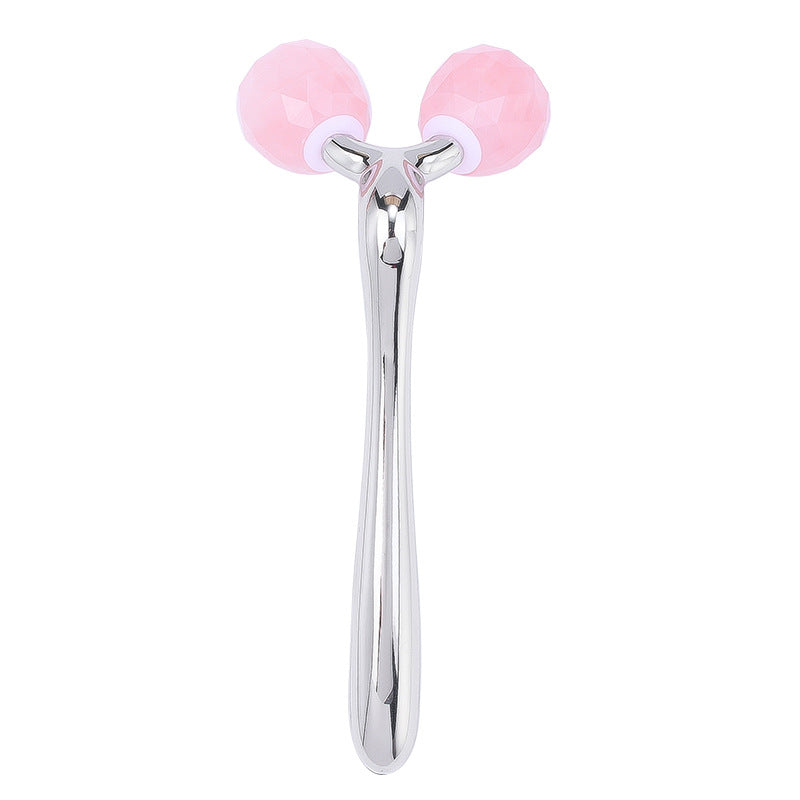Dewspell Cooling Rose Quartz Facial Roller — colour and size guide